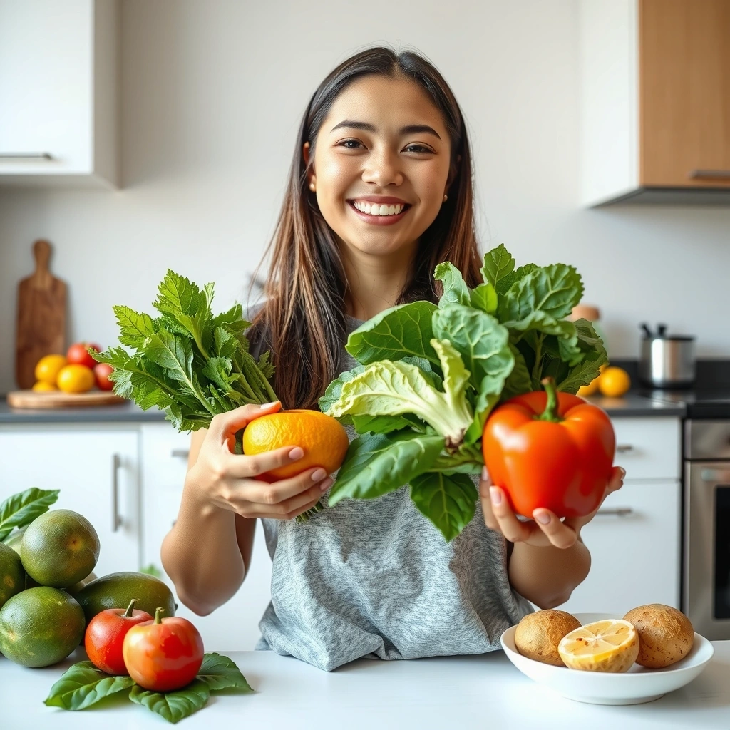 Persoană fericită și sănătoasă după programul de nutriție